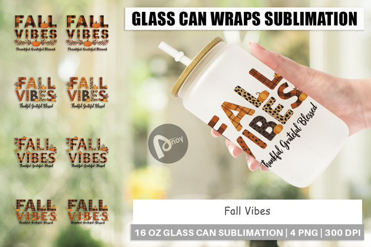Fall Vibes Glass Can