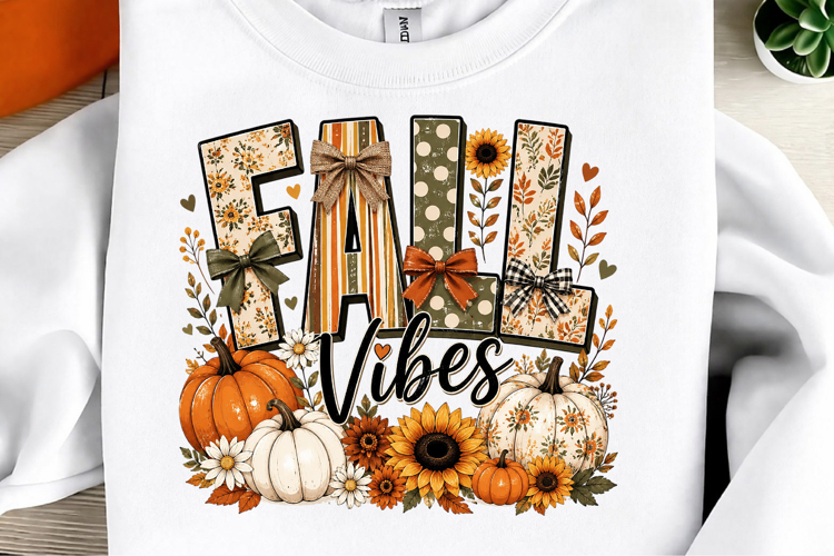 Fall Vibes PNG, Coquette Floral Pumpkin PNG