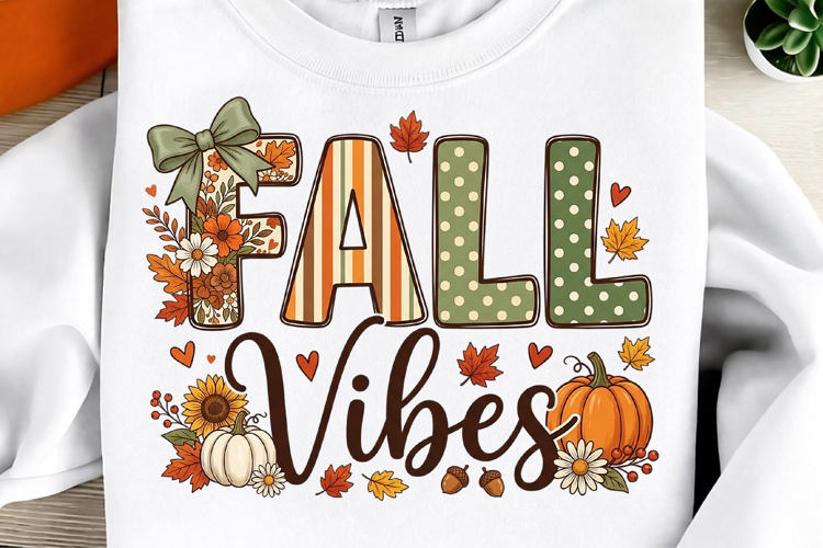 Fall Vibes PNG, Coquette Floral Pumpkin PNG