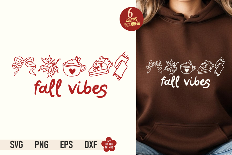 Fall Vibes SVG PNG | Retro Autumn Sublimation Design