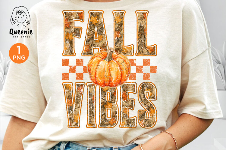 Fall Vibes Pumpkin Autumn Sublimation example image 1