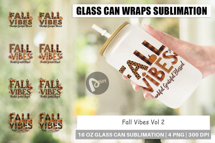 Fall Vibes Glass Can