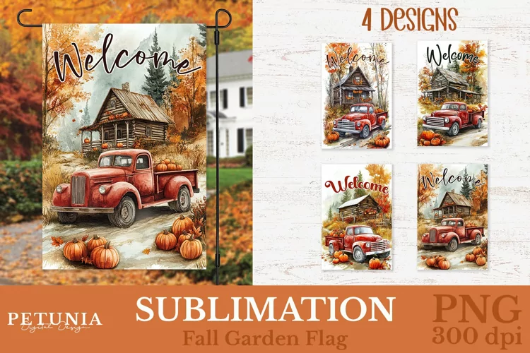 Vintage Truck Welcome Garden Flag | Garden Flag Sublimation