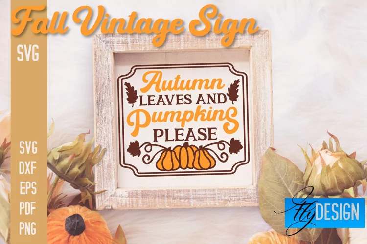 Fall Vintage Sign SVG Design |Autumn Sign Quotes SVG Design