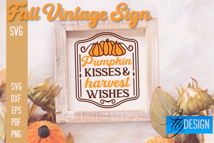 Fall Vintage Sign SVG Design |Autumn Sign Quotes SVG Design example image 1