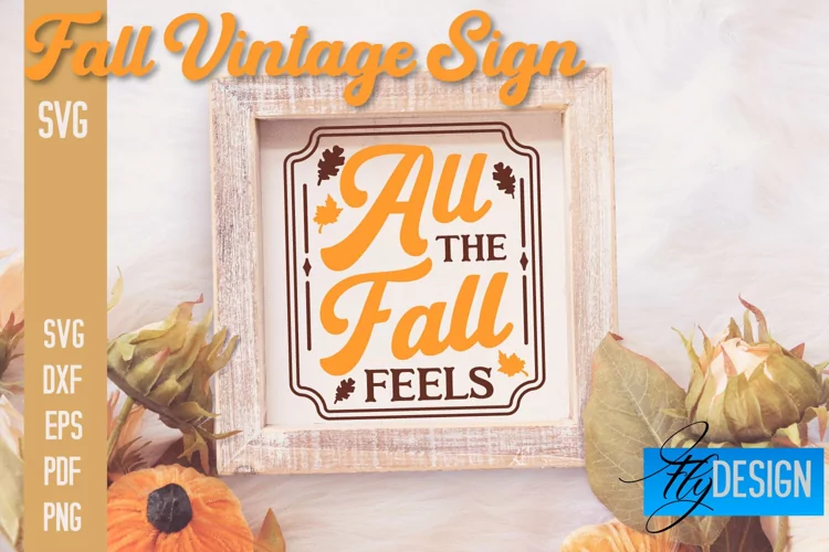 Fall Vintage Sign SVG Design |Autumn Sign Quotes SVG Design