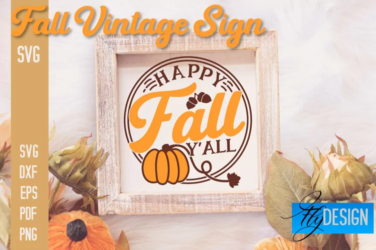 Fall Vintage Sign SVG Design |Autumn Sign Quotes SVG Design