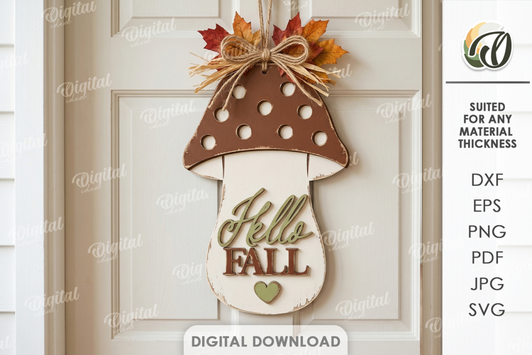 Fall Wall Sign Laser Cut. Door Sign. Hello Fall SVG