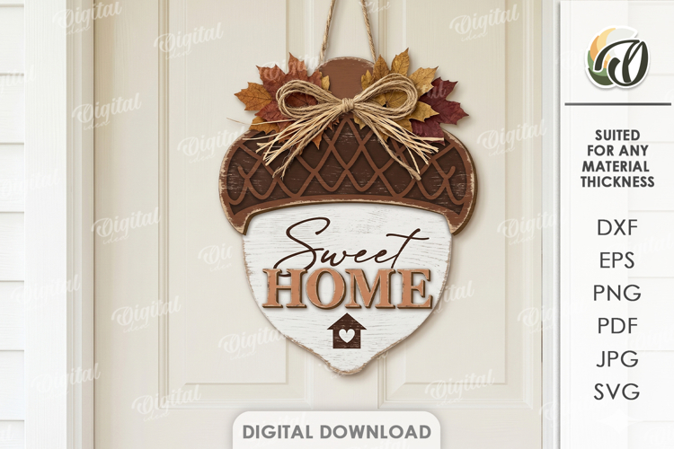 Fall Wall Sign Laser Cut. Door Sign. Sweet Home SVG