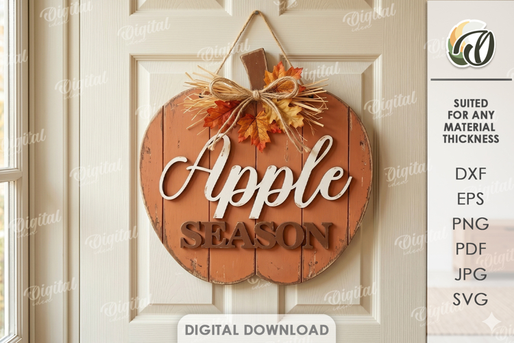 Fall Wall Sign Laser Cut. Door Sign. Apple Season SVG
