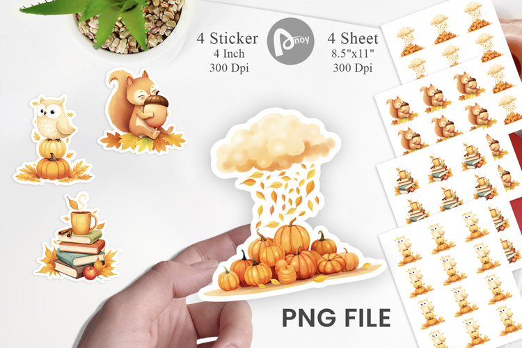 Fall Watercolor Sticker