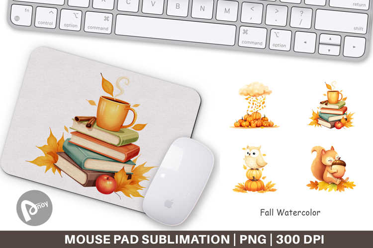 Mouse Pad Fall Watercolor Set