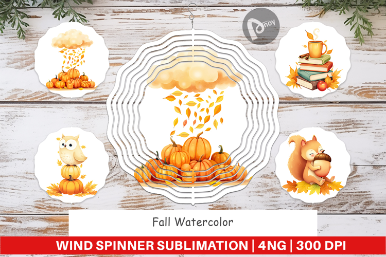 Wind Spinner Fall Watercolor