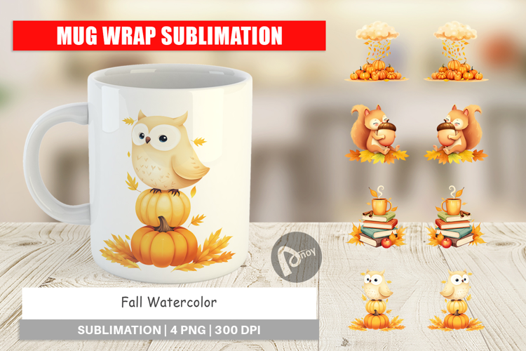 Mug Wrap Fall Watercolor