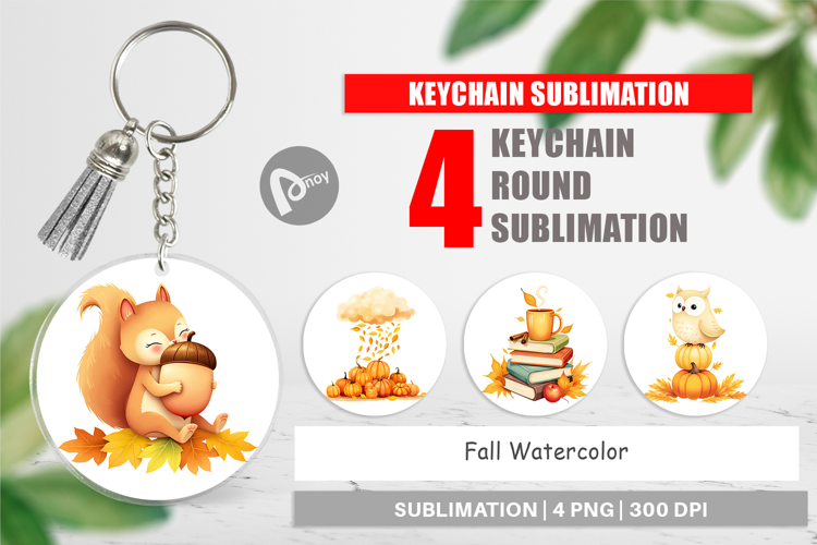 Keychain Fall Watercolor