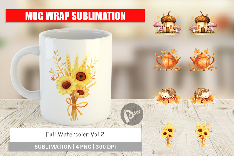 Mug Wrap Fall Watercolor