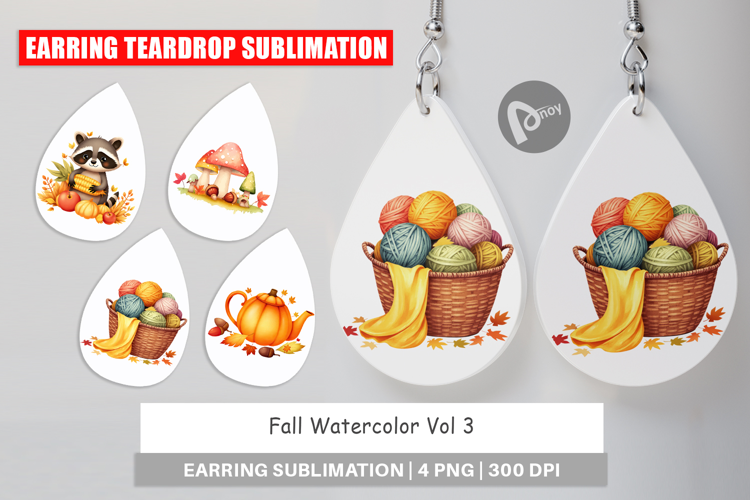 Earring Fall Watercolor
