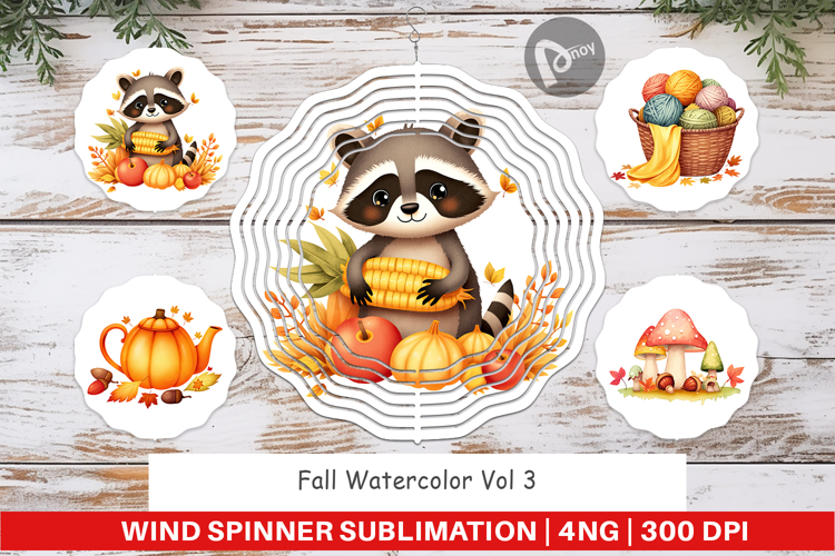 Wind Spinner Fall Watercolor