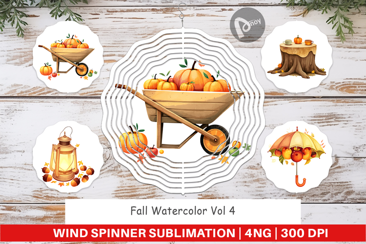 Wind Spinner Fall Watercolor