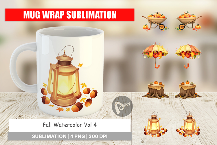 Mug Wrap Fall Watercolor
