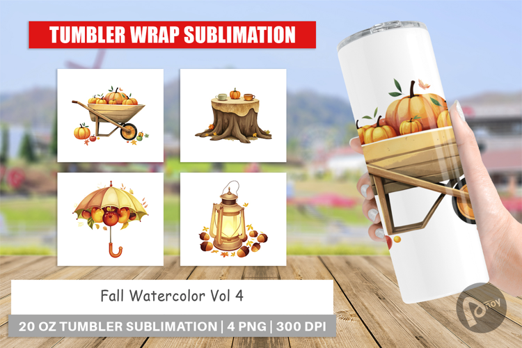 Tumbler Fall Watercolor