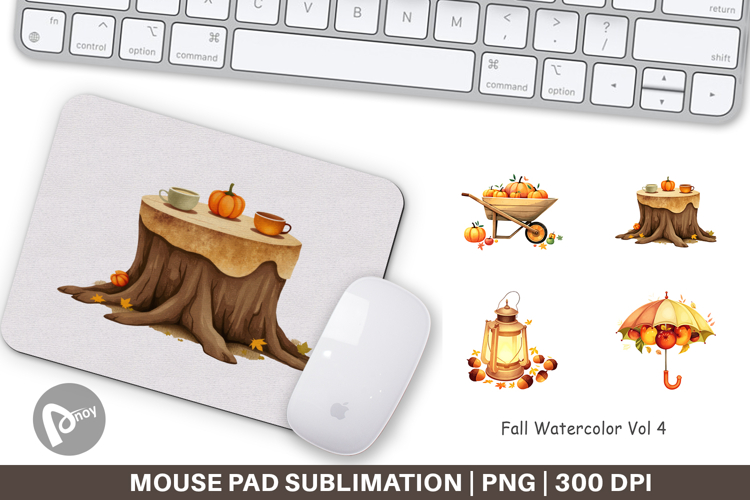 Mouse Pad Fall Watercolor Set