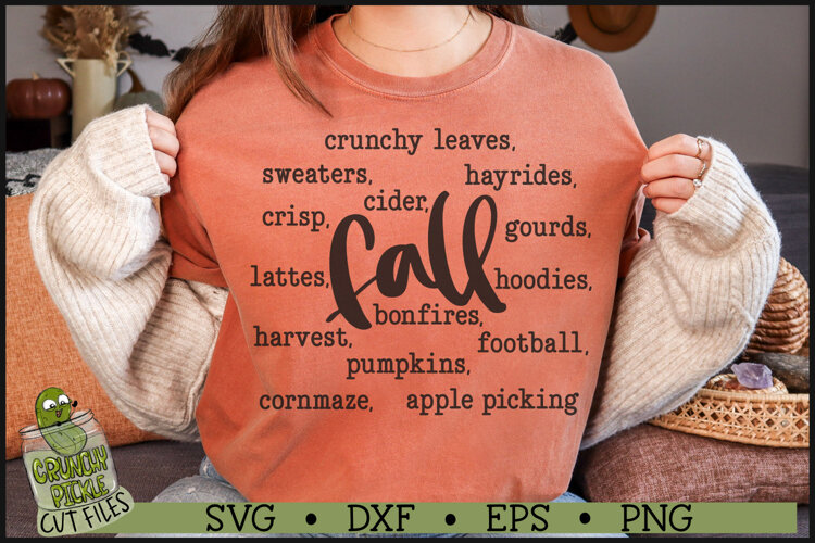 Fall Words SVG example image 1