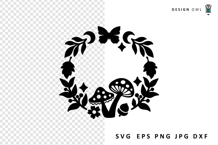 Mushroom Wreath - Fall SVG