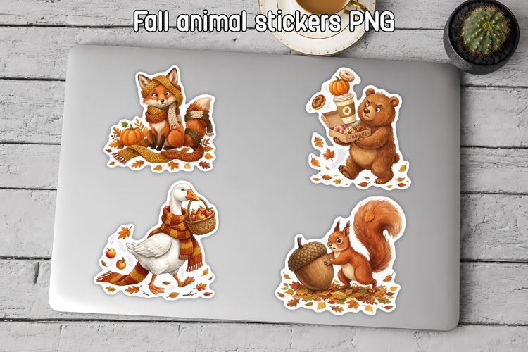 Cute Fall Animal Stickers PNG | Autumn Woodland Stikers