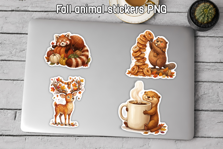 Cute Fall Animal Stickers PNG | Cozy Woodland Animals