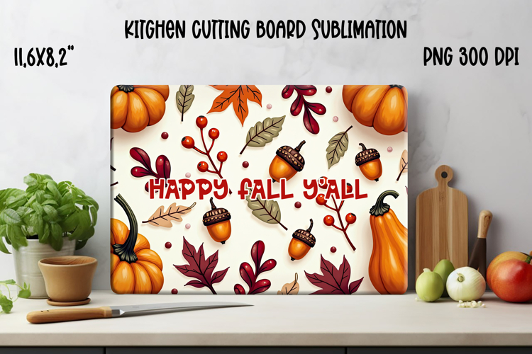Fall kitchen board | Pumpkin glass board | Cutting board