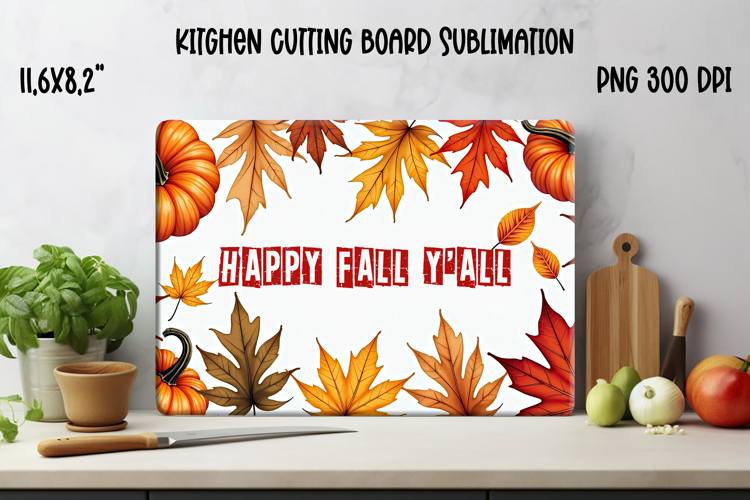 Fall kitchen board | Pumpkin glass board | Cutting board