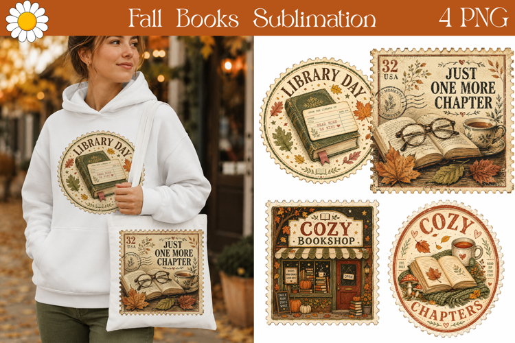 Library Day Stamps | Cozy Reading Sublimation