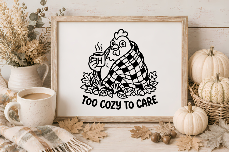 Funny Fall Chicken SVG | Farmhouse Autumn Hen Design