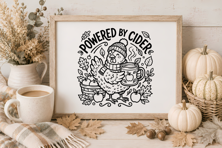 Funny Fall Chicken SVG | Farmhouse Autumn Hen Design