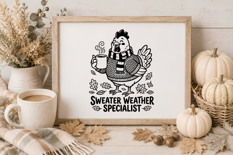 Funny Hen SVG | Fall Farm Chicken SVG