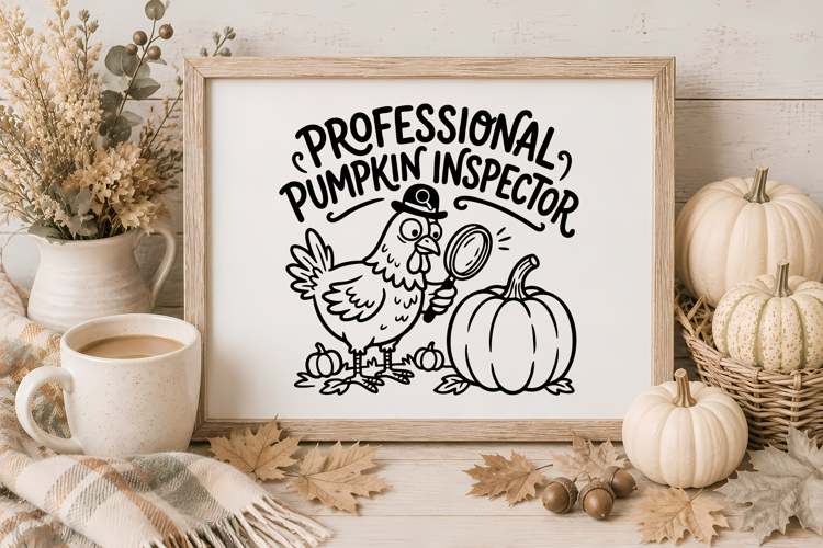 Cozy Autumn Chicken SVG | Farmhouse Cut File