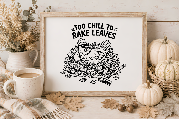 Cozy Autumn Chicken SVG | Farmhouse Cut File