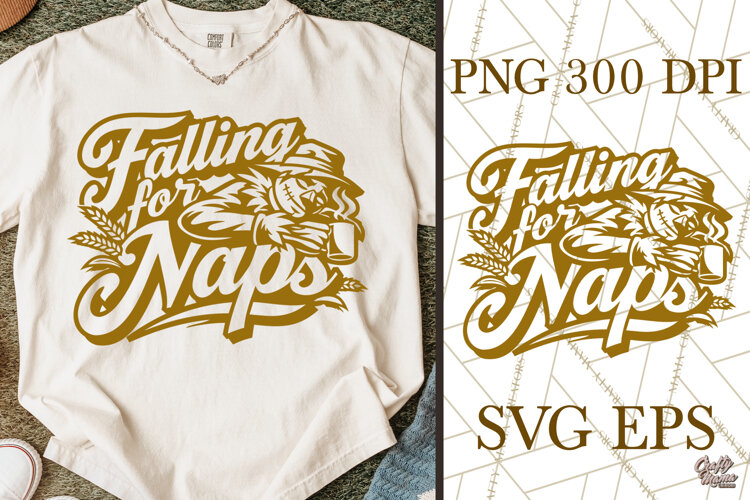 Falling For Naps Fall SVG Cut File & Scarecrow Fall PNG example image 1