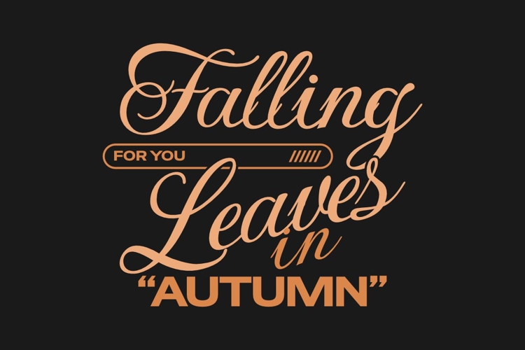 Falling Autumn Typography T-shirt Design