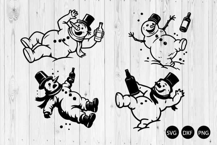 Drunk Snowman SVG, Funny Christmas SVG, Christmas SVG example image 1