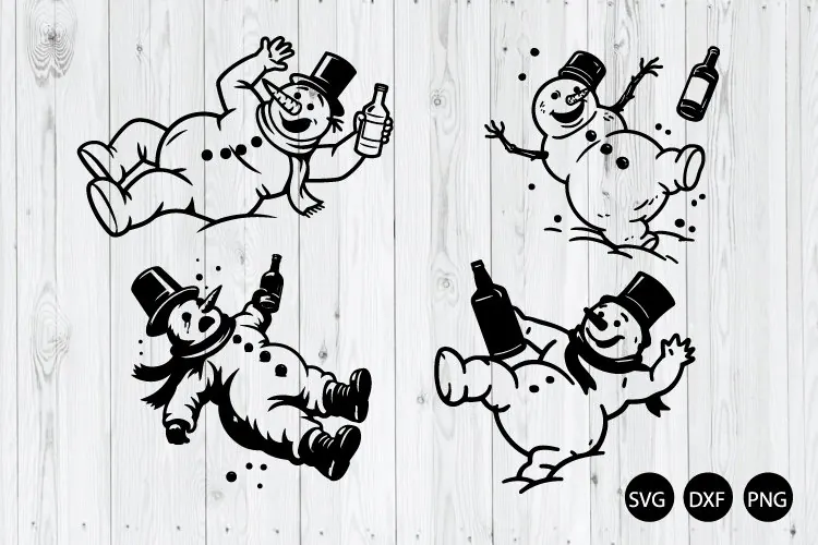 Drunk Snowman SVG, Funny Christmas SVG, Christmas SVG