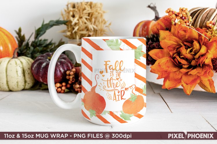 Fall is In The Air Sublimation Mug design with pumpkins