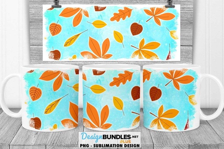 Fall Leaves Mug Sublimation | Fall Sublimation Mug Design example image 1