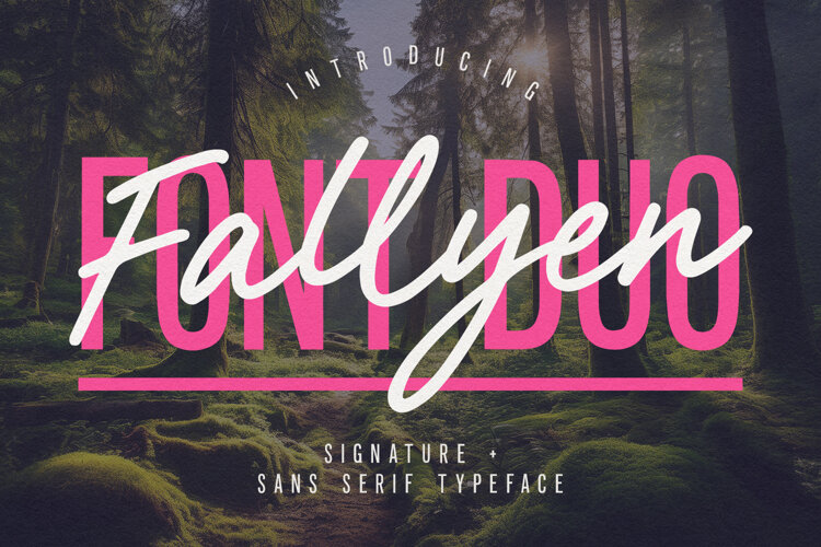 Fallyen Font Duo Signature Sans Serif Typeface example image 1