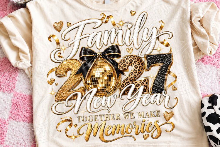 Family 2027 New Year PNG | Together We Make Memories Disco example image 1