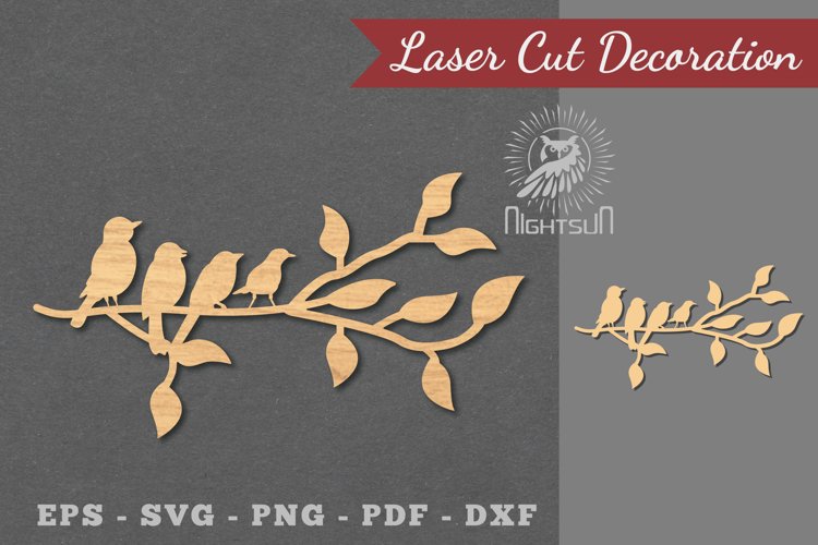 Family Bird Laser Cut Decoration