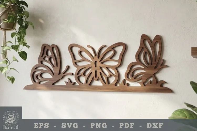 Family Butterfly Lasercut Wall Decoration