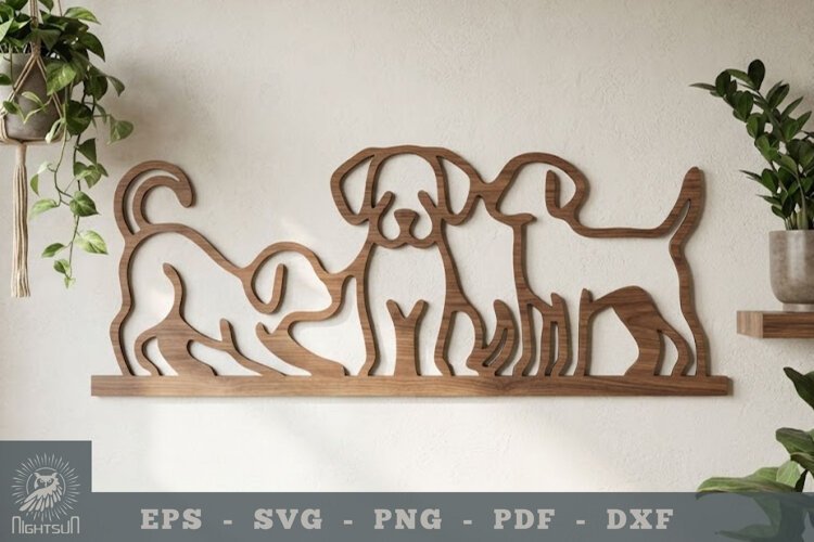 Family Dog Lasercut Wall Decoration example image 1