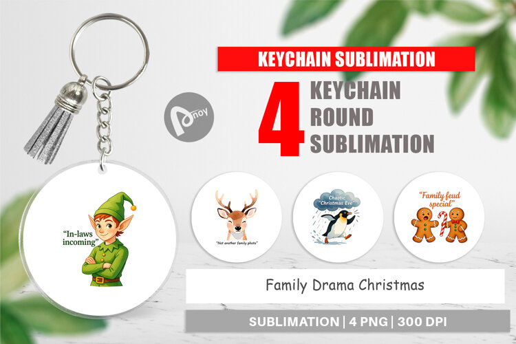 Keychain Family Drama Christmas Quotes example image 1